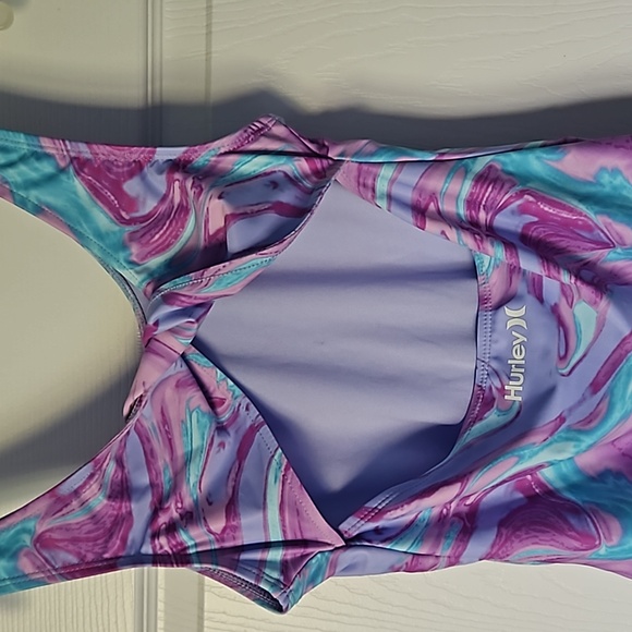 NWT Hurley Girls 1 Piece Swimsuit Size L 12-13 YRS - Picture 3 of 9